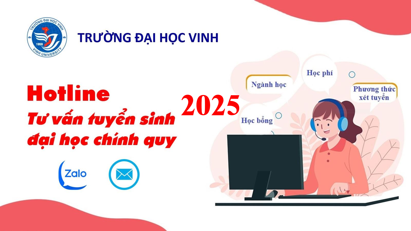 Danh sách cán bộ tư vấn tuyển sinh đại học chính quy Trường Đại học Vinh năm 2025