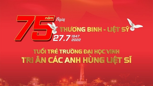 “Hành trình thắp sáng ngọn nến tri ân” của tuổi trẻ Trường Đại học Vinh hướng tới kỷ niệm 75 năm Ngày Thương binh - Liệt sỹ (27/7/1947 - 27/7/2022)