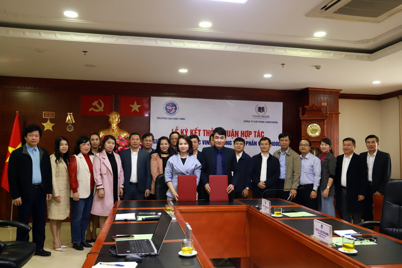 Trường Đại học Vinh và Công ty Cổ phần Vinschool ký kết thỏa thuận hợp tác giai đoạn 2023 - 2025