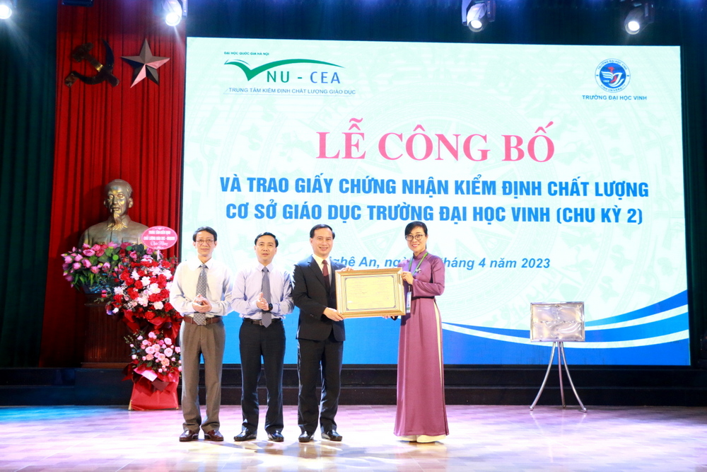 Trường Đại học Vinh đạt Tiêu chuẩn Kiểm định chất lượng cơ sở giáo dục (chu kỳ 2)