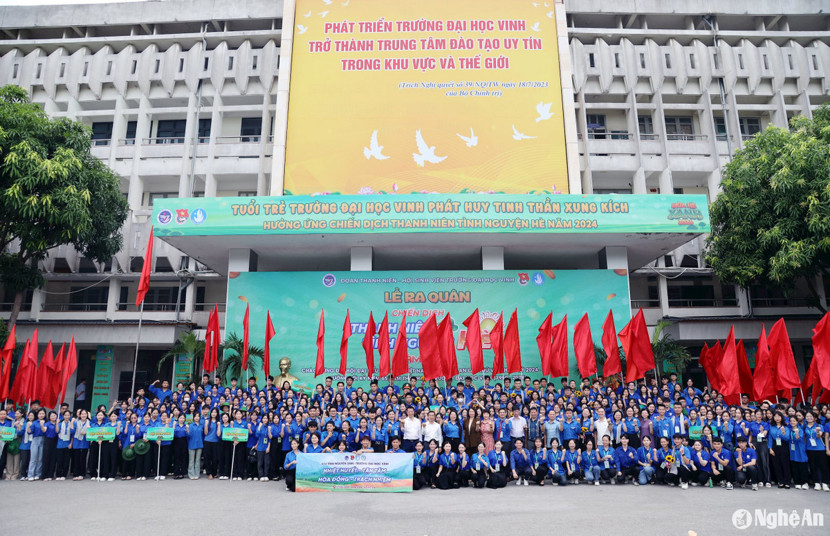 Tuổi trẻ Trường Đại học Vinh ra quân Chiến dịch Thanh niên tình nguyện hè năm 2024
