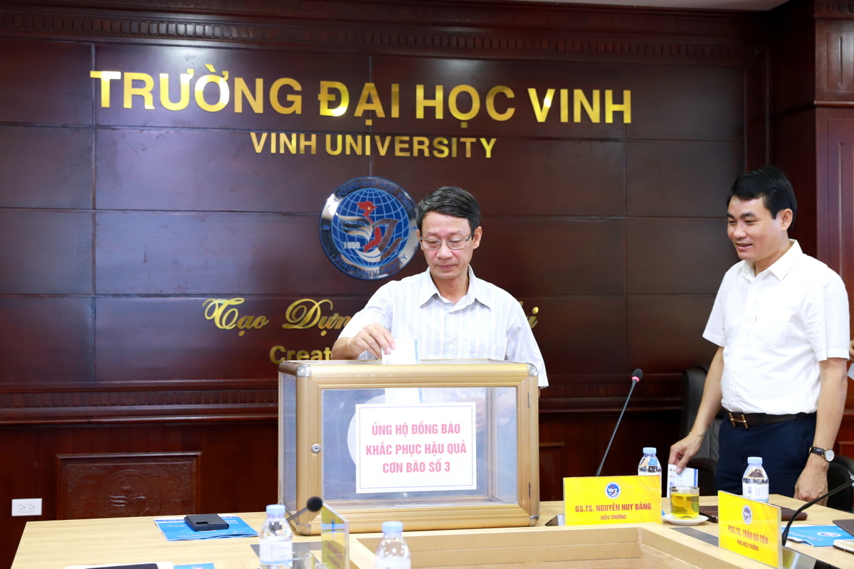 Trường Đại học Vinh phát động viên chức, người lao động ủng hộ đồng bào bị thiệt hại do bão số 3