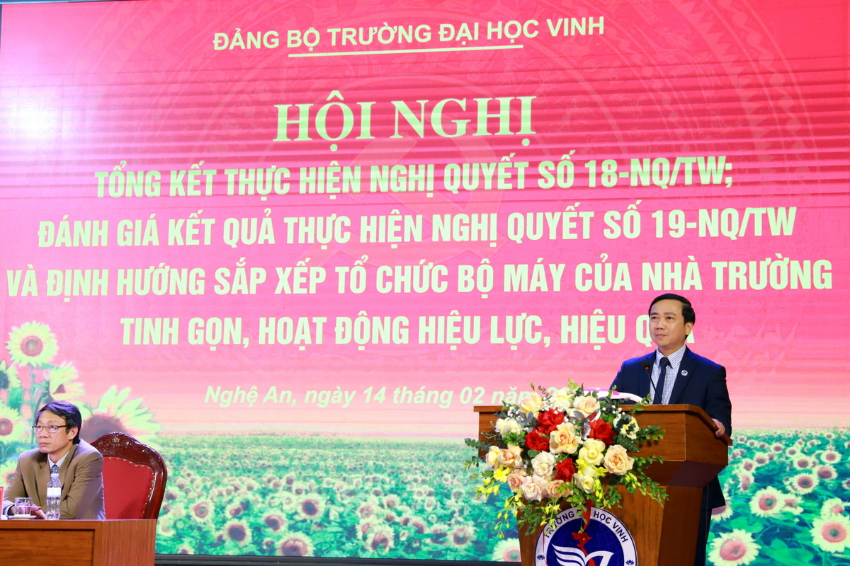 Đảng bộ Trường Đại học Vinh định hướng sắp xếp tổ chức bộ máy của Nhà trường tinh gọn, hoạt động hiệu lực, hiệu quả