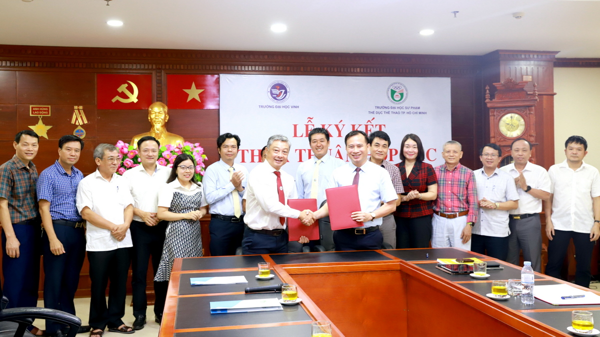 Trường Đại học Vinh và Trường Đại học Sư phạm Thể dục Thể thao TP. Hồ Chí Minh ký kết thỏa thuận hợp tác giai đoạn 2024 - 2030